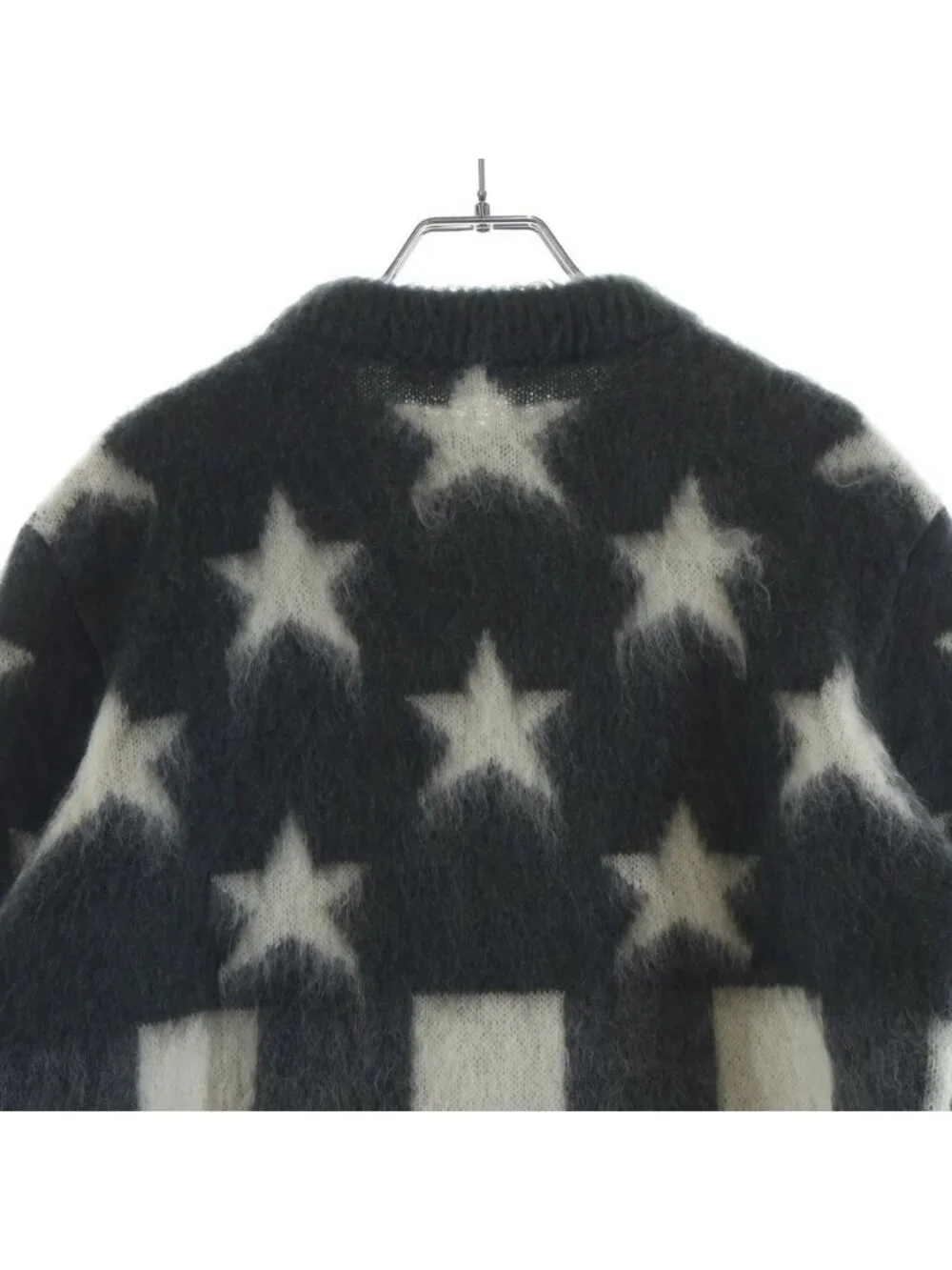 Louis Vuitton Usa Flag Mohair Jacquard Knit Sweater White Gray